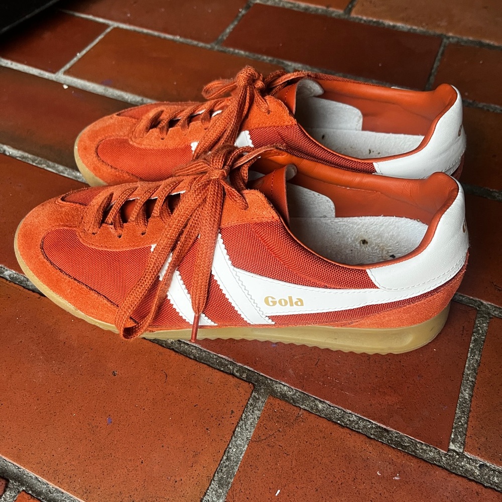 Gola Orange and White Retro Sneakers